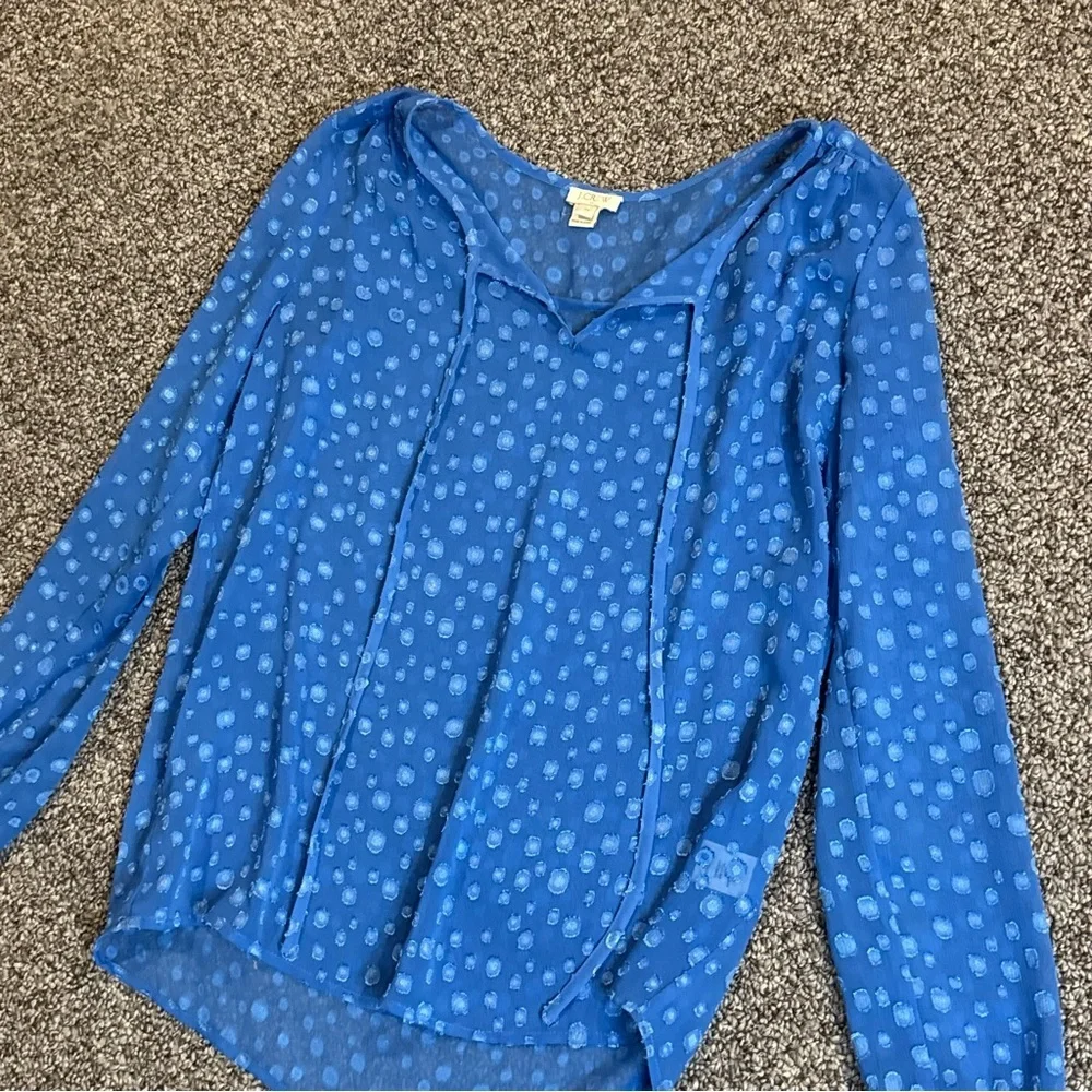 J. Crew Blue Printed Blouse